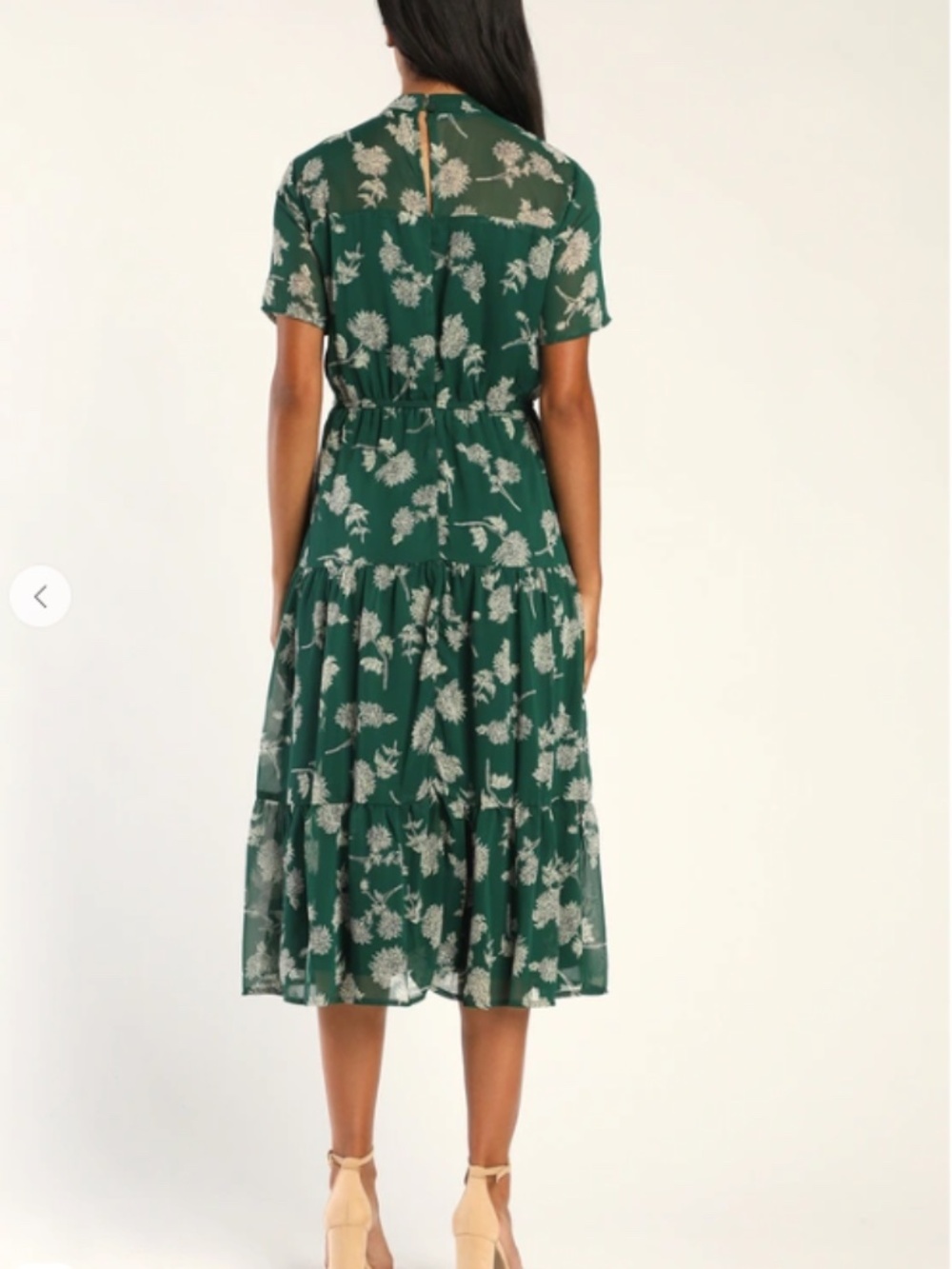 LULU's Floral Flowy Wedding Chic Night Out Short Sleeve Midi Dress - Picture 4 of 6